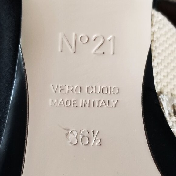 N21 Mule Womens 36.5 Kitten Heel Slide Leather Satin Fabric Slip On Raso Knot - Picture 14 of 15